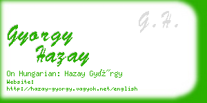 gyorgy hazay business card